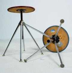 Swedish Adjustable Chromed Stool/Sideboard, Made by „Heilo“ 1950-ies