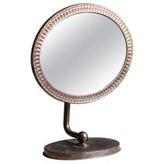Swedish, Adjustable Table Mirror, Copper, Mirror Glass, Sweden, 1960s