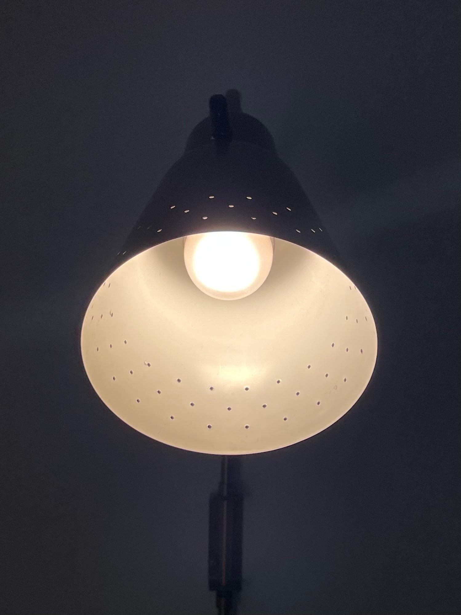 Alf Svensson Swedish Mid-Century Adjustable Wall Sconce SL3 in Perforated Brass For Sale 6