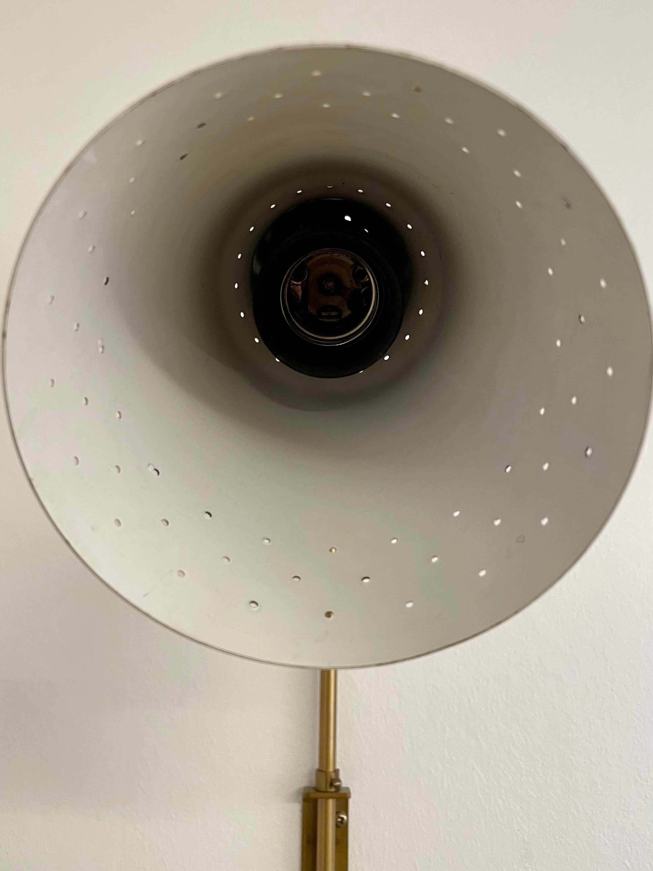 Alf Svensson Swedish Mid-Century Adjustable Wall Sconce SL3 in Perforated Brass For Sale 7