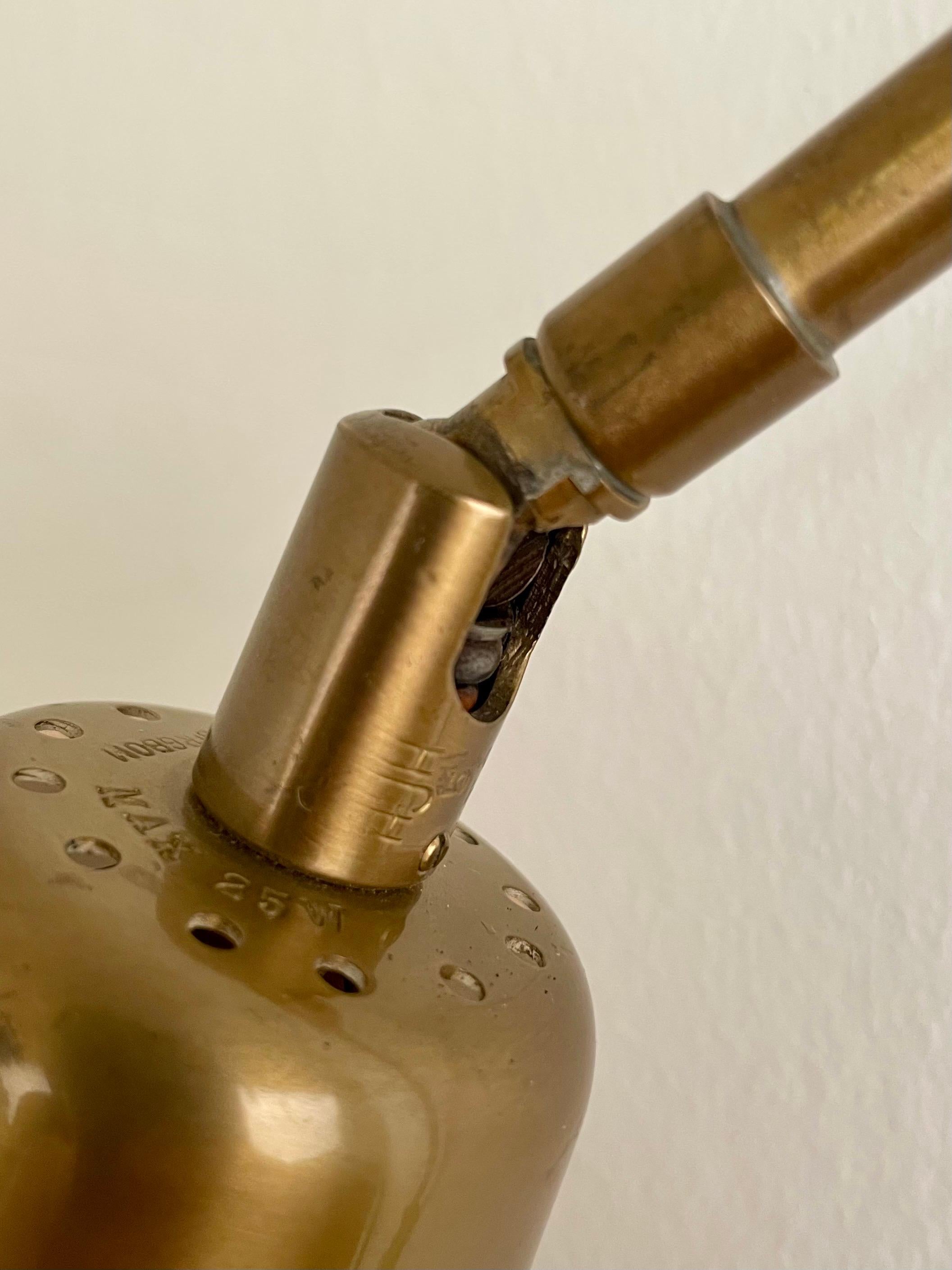 Alf Svensson Swedish Mid-Century Adjustable Wall Sconce SL3 in Perforated Brass For Sale 9