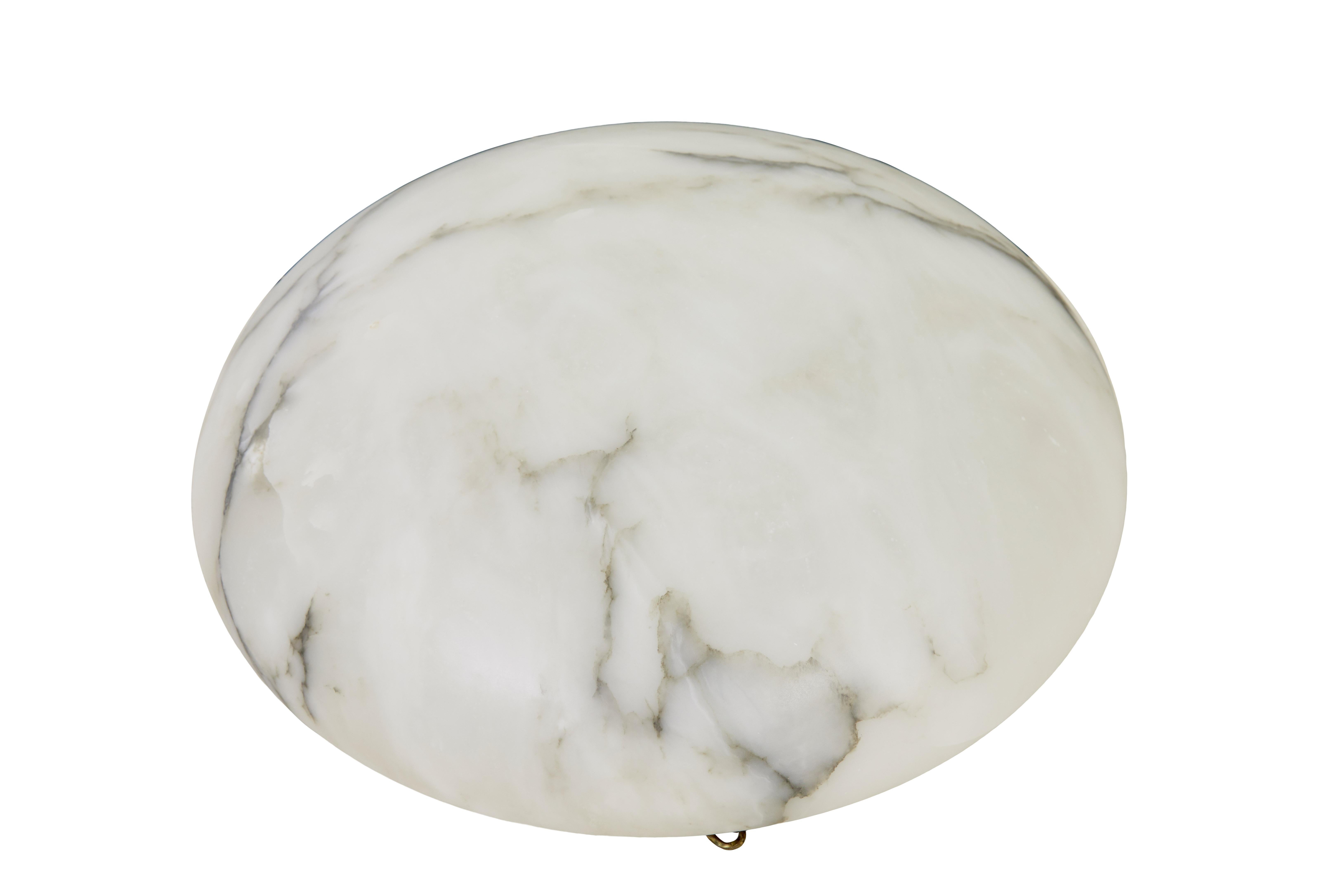 Schwedische Alabaster-Hängelampe im Art-Deco-Stil (Gedrechselt)