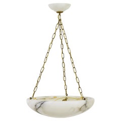 Schwedische Alabaster-Hängelampe im Art-Deco-Stil