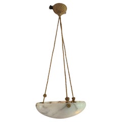 Ciondolo da soffitto svedese in alabastro con dettagli in ottone, anni '40