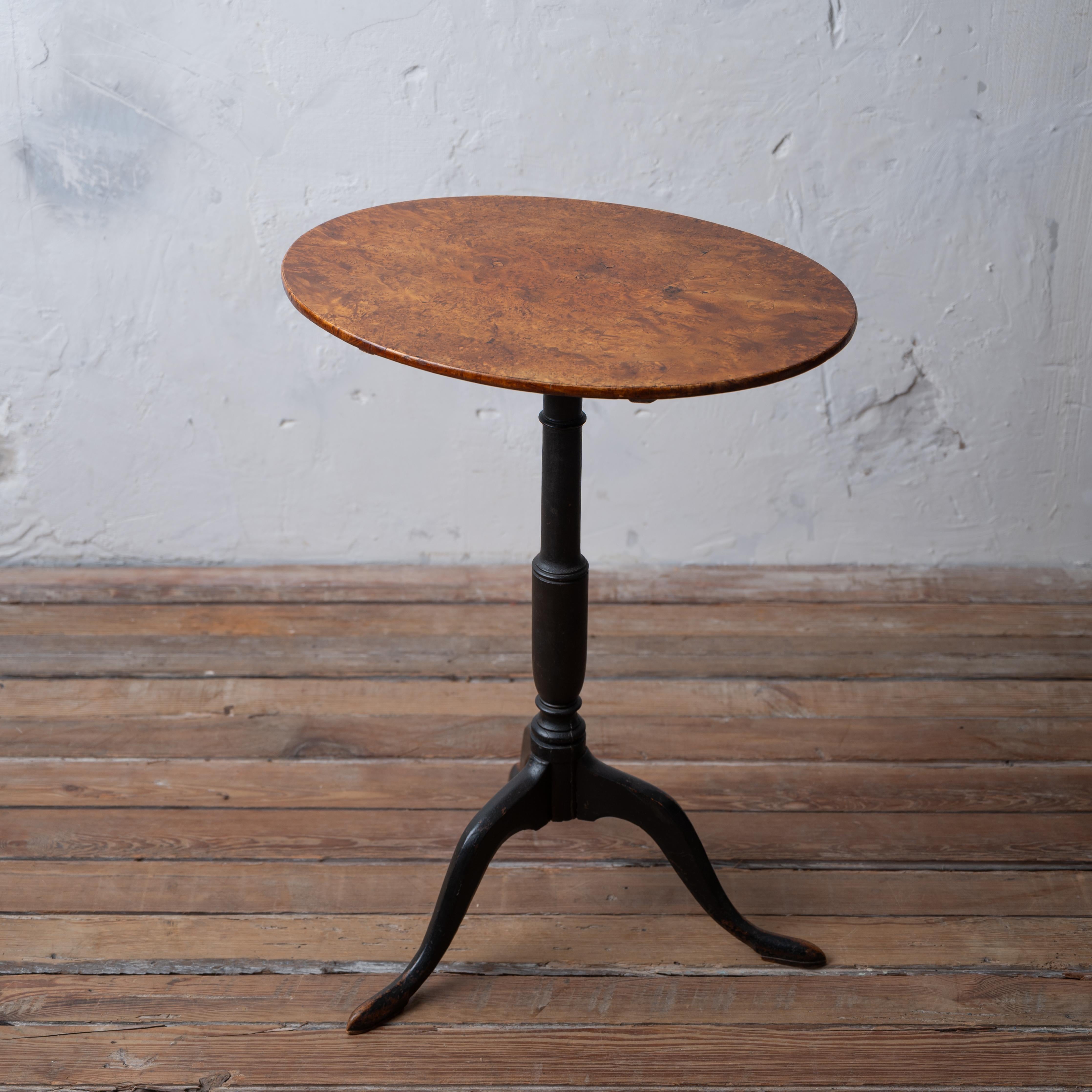 Wood Swedish Alder Root Burl Tilt-Top Wine Table, c.1860 For Sale