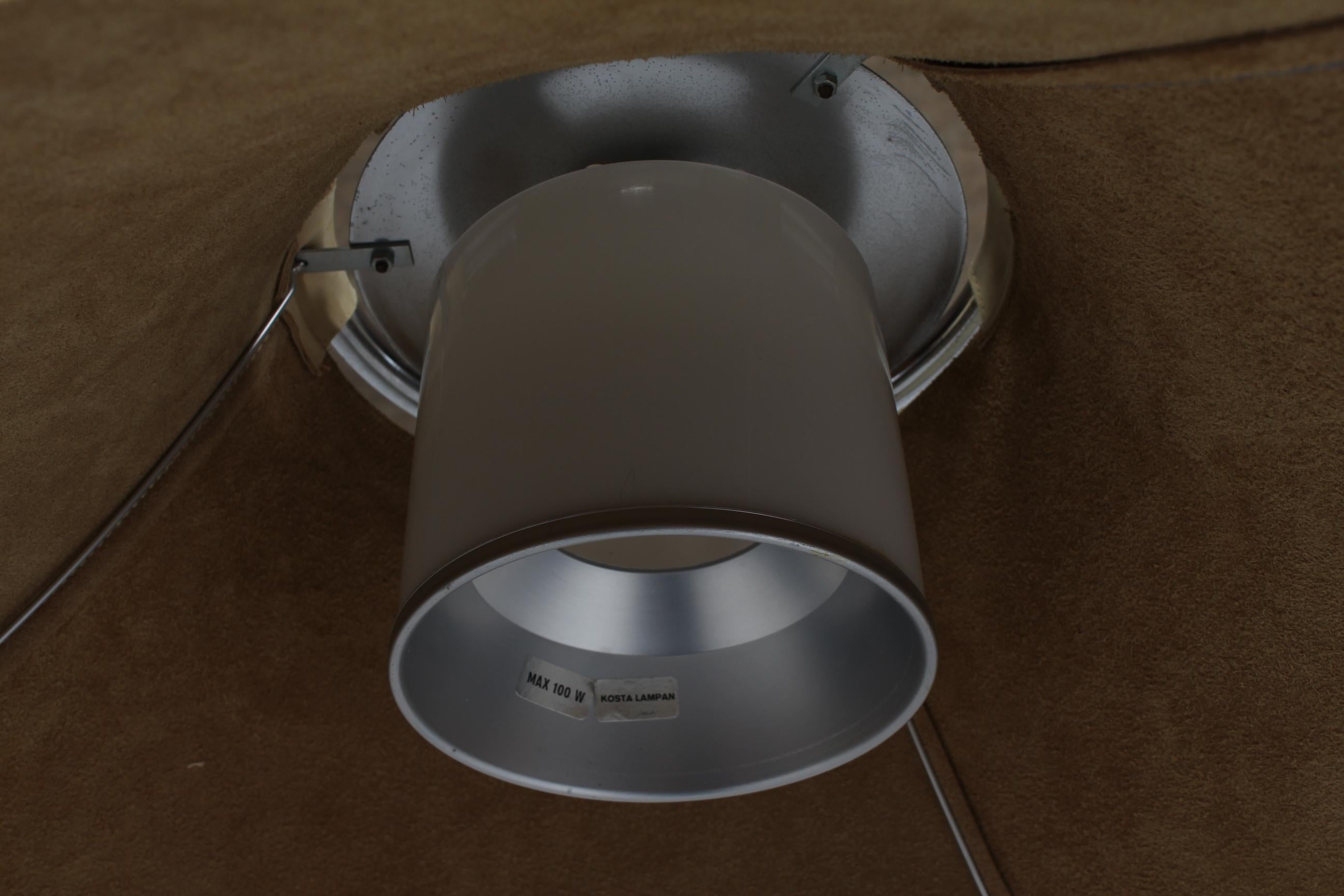 Swedish Anna Pendant Light of Metal  with Leather Cover by Atelje Lyktan 1970s im Angebot 3
