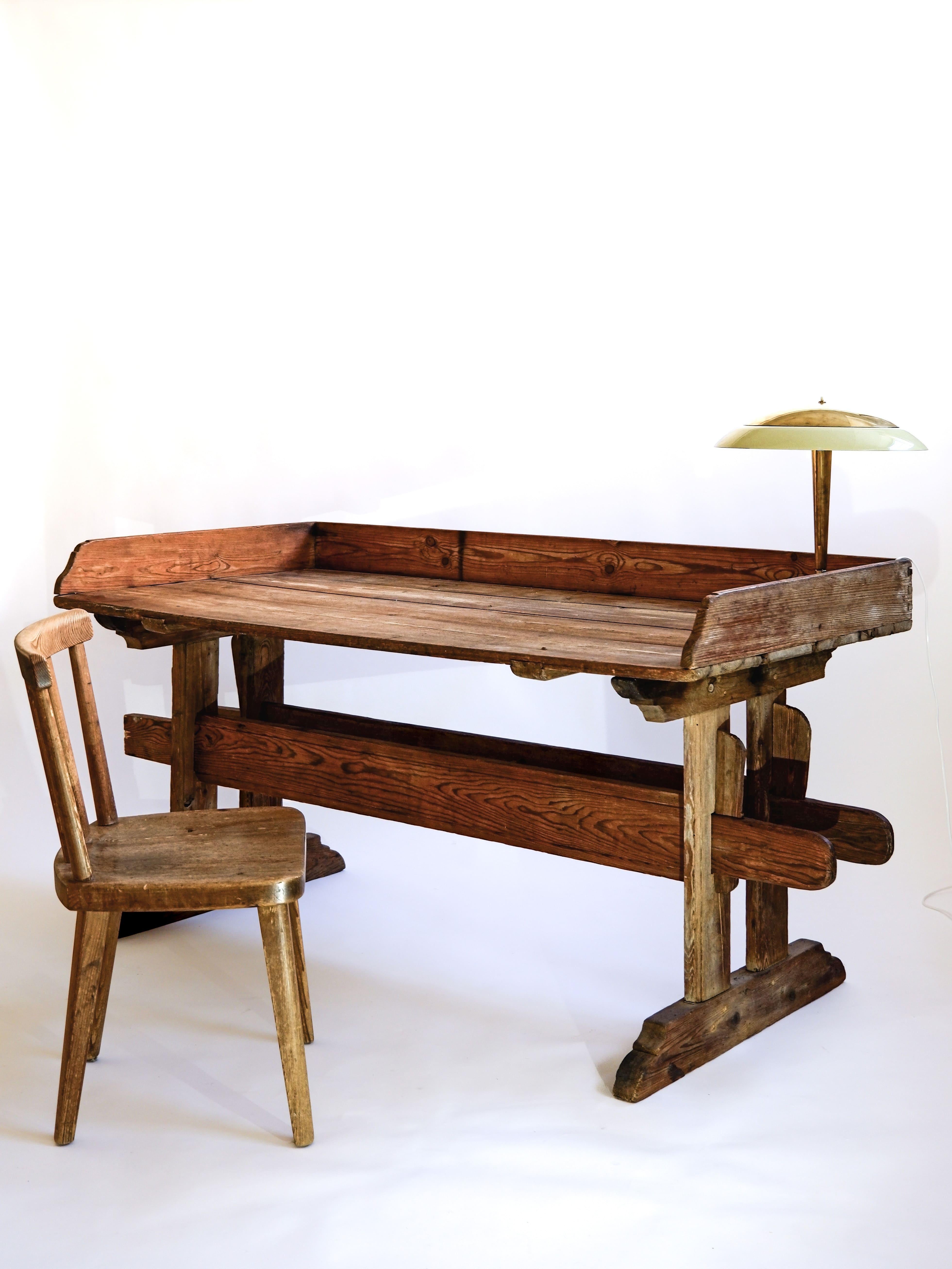 Pine Swedish Antique console table in pine, late XIX ème.  For Sale