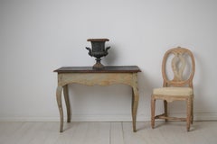 Swedish Antique 1770s Rococo Table with Original Paint in Solid Swedish Pine