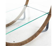 Swedish Antique Art Deco Wheel Occasional Hoop Table Glass 2 Shelves C. 1930s A