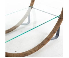 Swedish Antique Art Deco Wheel Occasional Hoop Table Glass 2 Shelves C. 1930s A