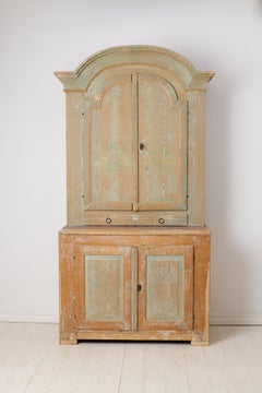 Swedish Antique Country House Rococo Cabinet with Original Paint and Patina