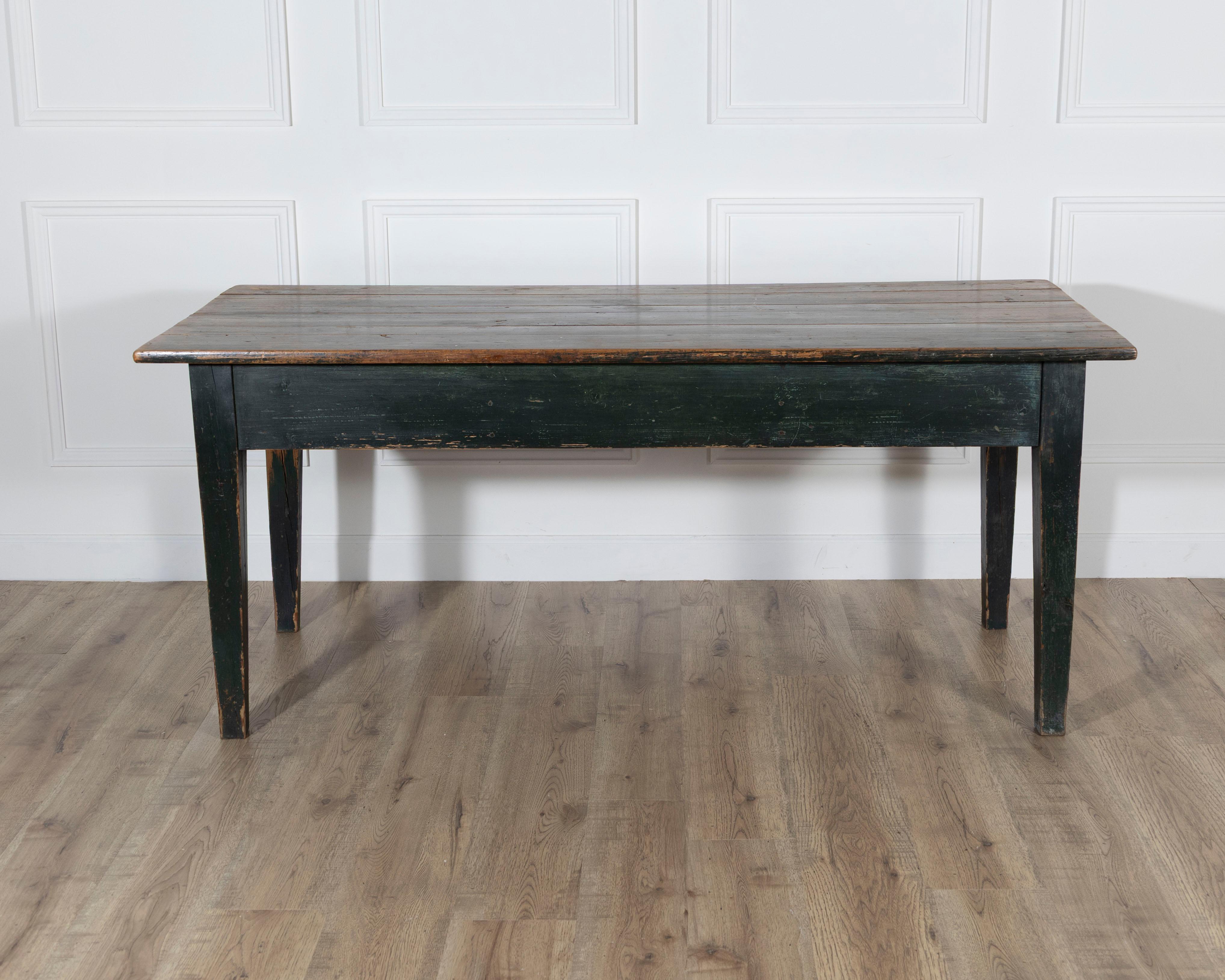 Swedish Antique Country Kitchen Table with Drawers, 19th Century For Sale 3
