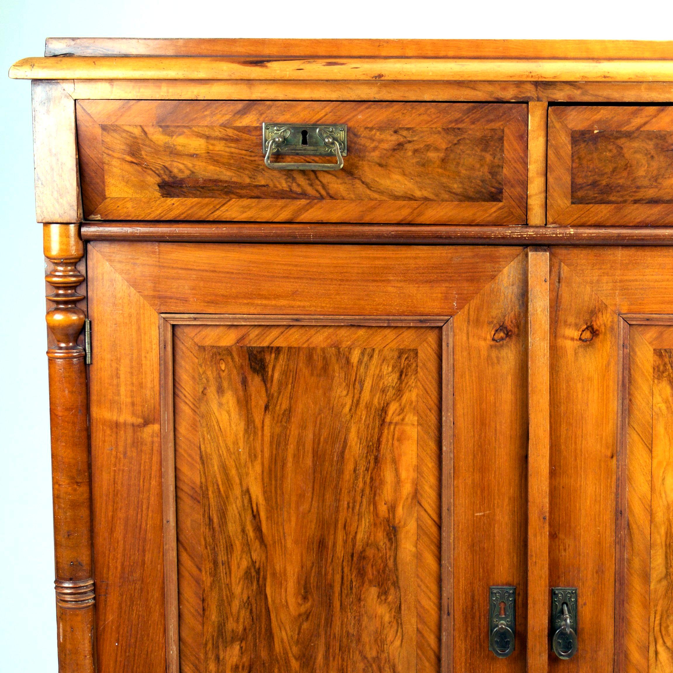 Jugendstil Swedish Antique Cupboard in Mahogany from Early 1900s