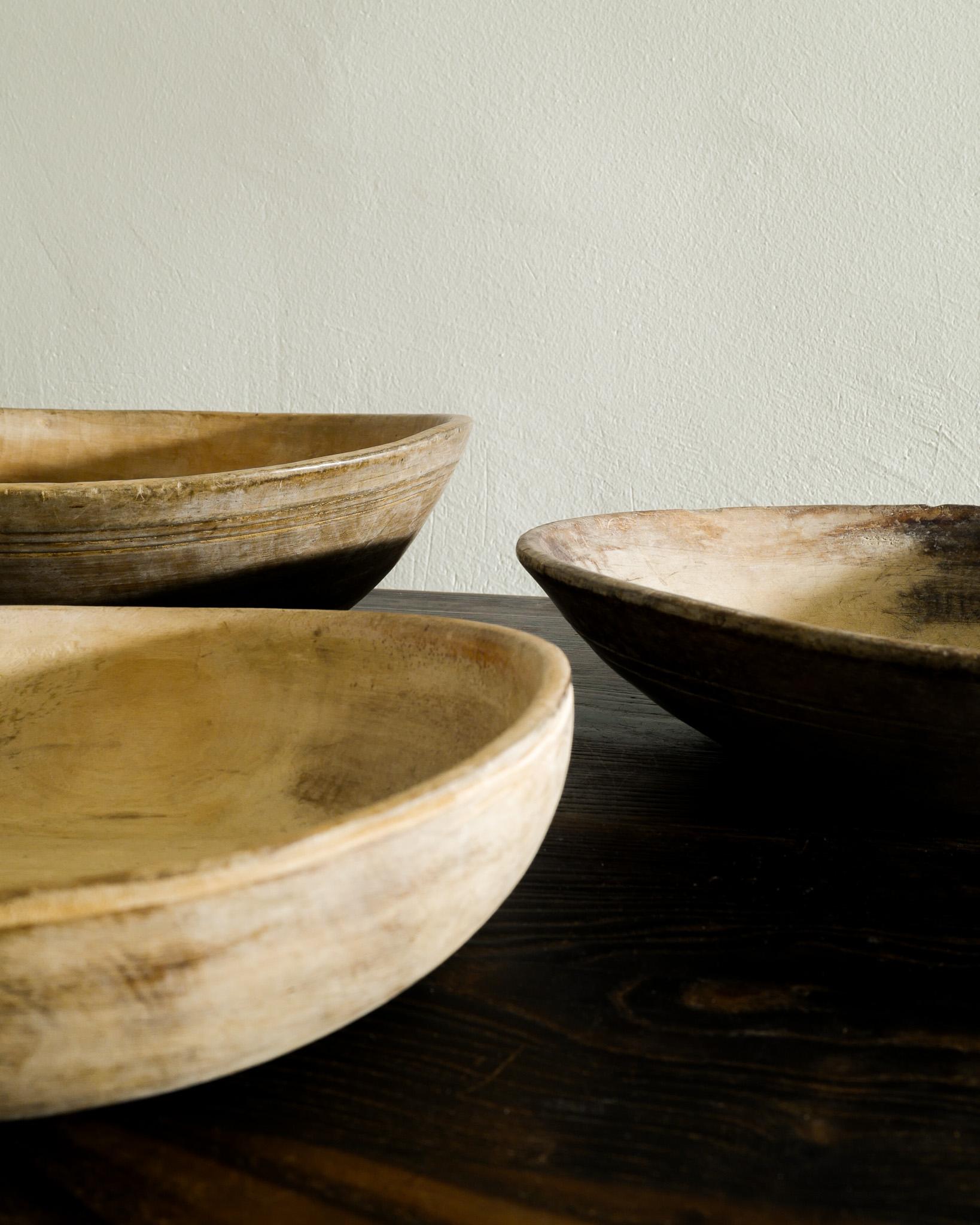 Swedish Antique & Decorative Wooden Bowls in Birch Produced in Sweden Late 1800s For Sale 2