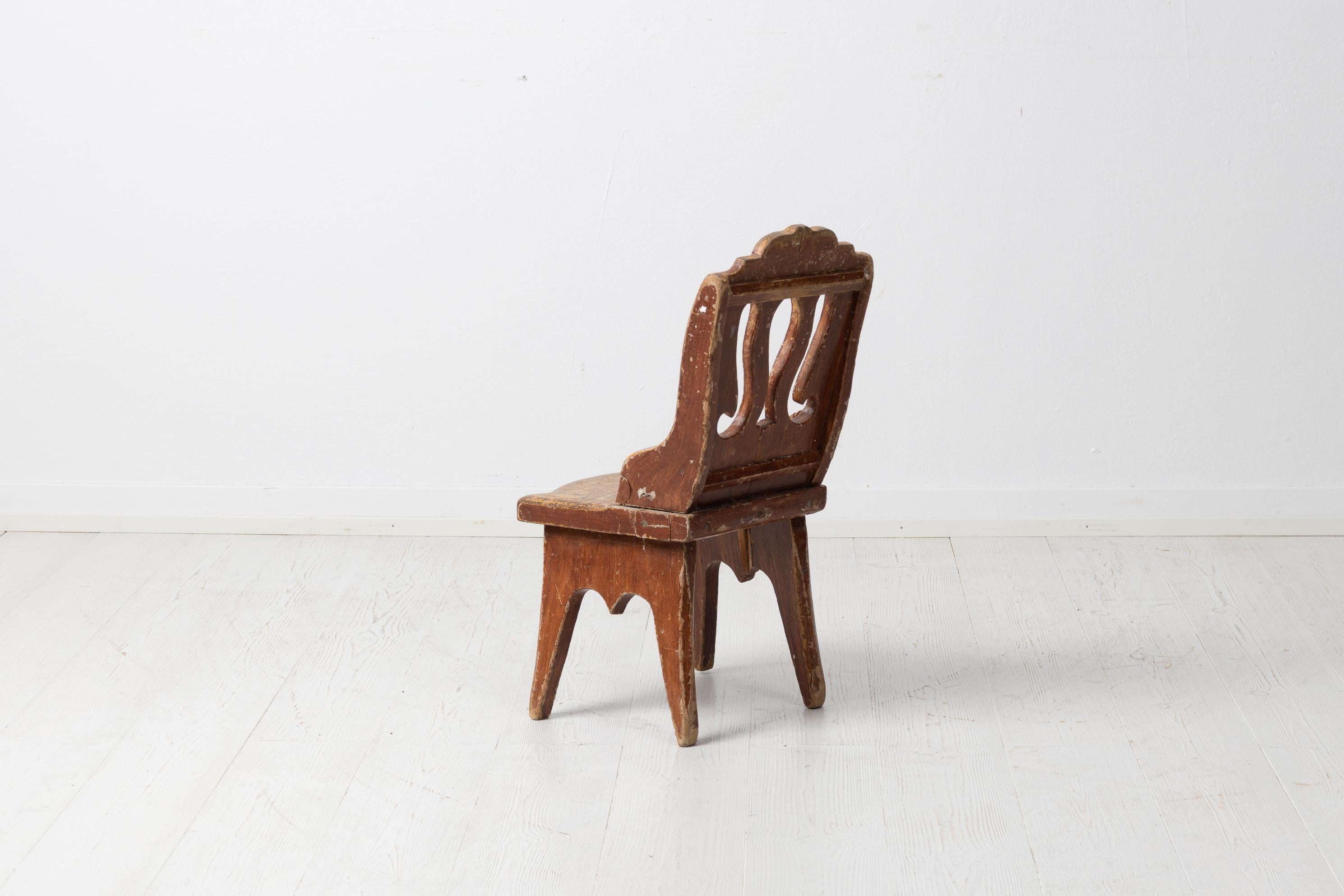 Hand-Crafted Swedish Antique Folk Art Children's Chair