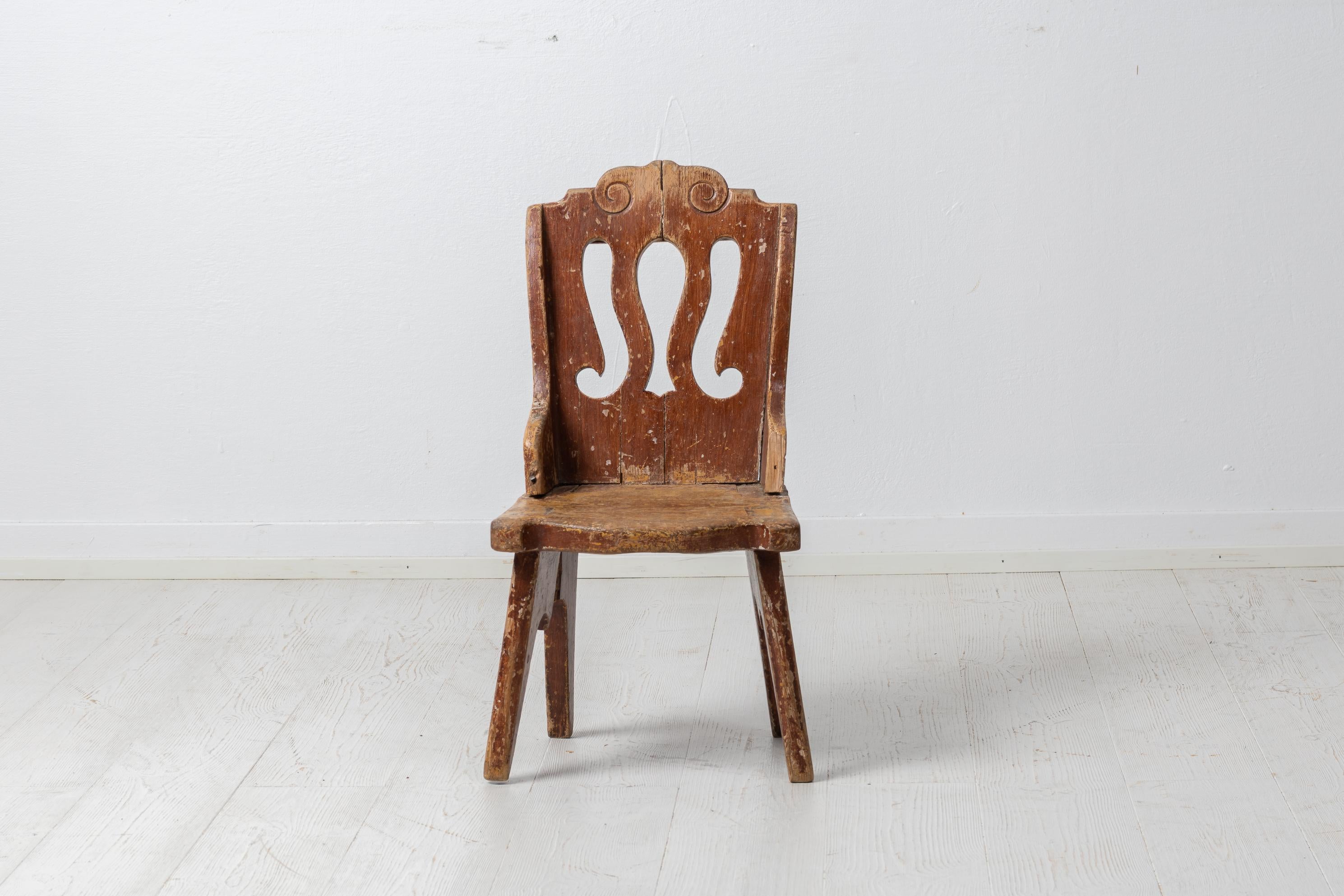 19th Century Swedish Antique Folk Art Children's Chair