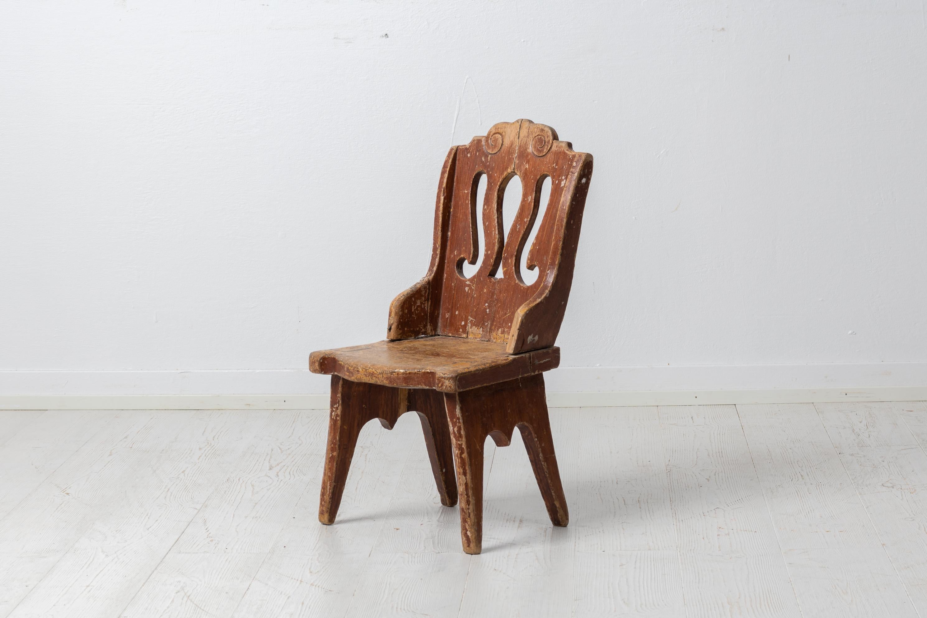 Pine Swedish Antique Folk Art Children's Chair
