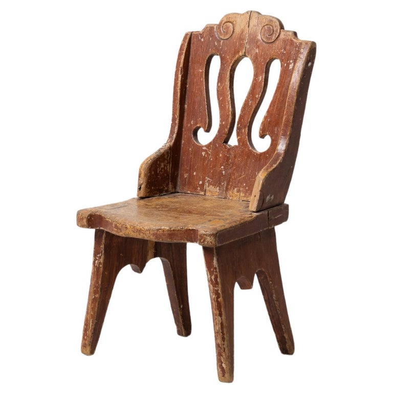 Swedish Antique Folk Art Children's Chair For Sale at 1stDibs