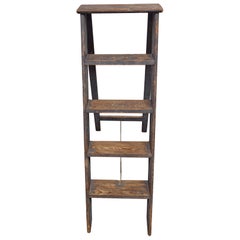 Swedish antique  Folk Art ladder with gray original paint