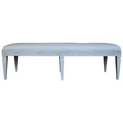 Swedish Antique Gustavian Six-Legged Bench, Mid-1800s