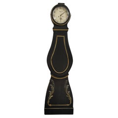 Reloj Sueco Antiguo Mora Clocks  Arte popular negro Plumas 1800s 203cm AAS A