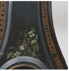 Swedish Antique Mora Clock Blue 1815 Carved Detail Birds