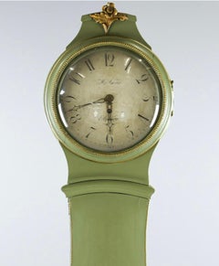 Schwedische antike Mora Clocks Grün früh 1800er 210m Åman Arboga A