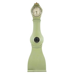 Swedish Antique Mora Clock Green Early 1800s 210m Åman Arboga A