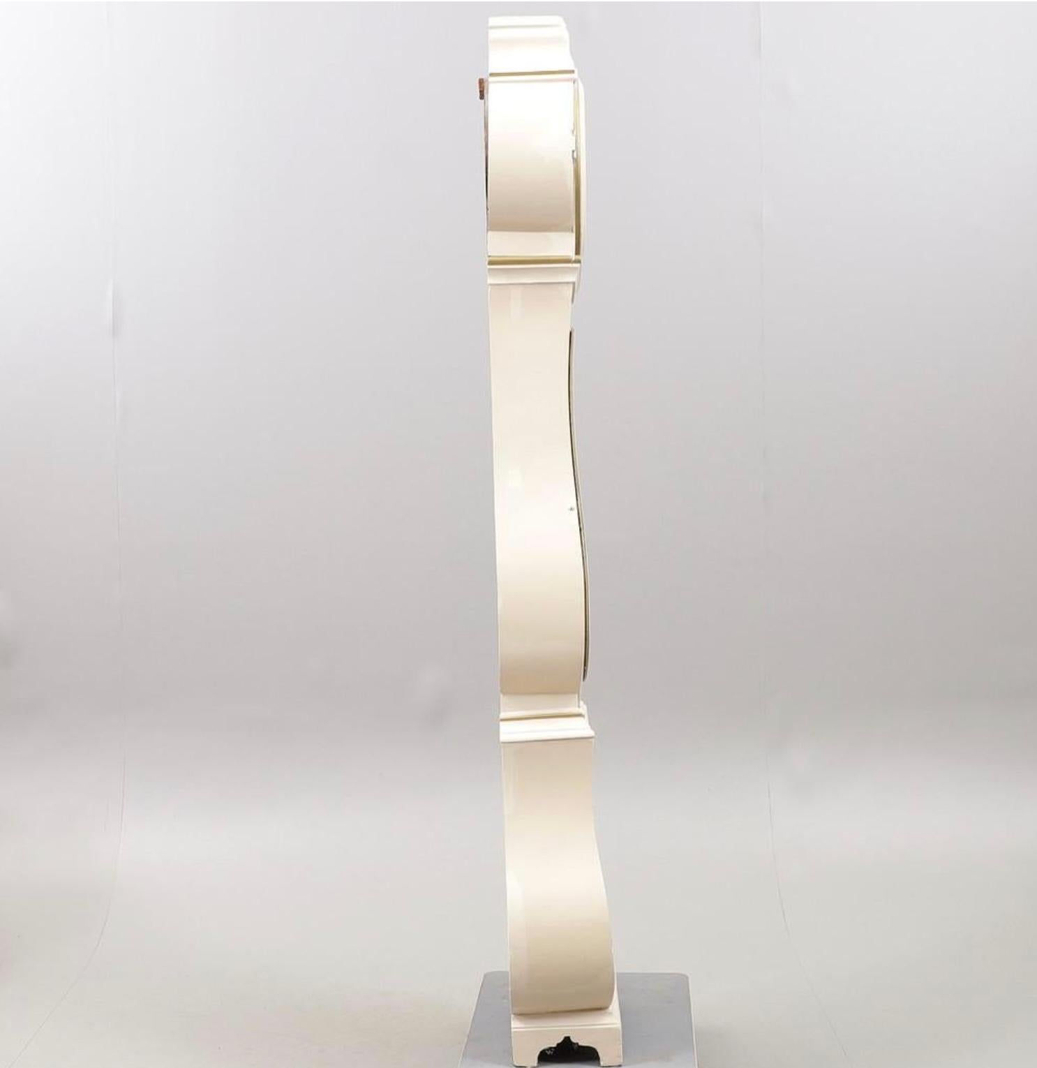 Gustavian Swedish Antique Mora Clock White Early 1800s Sven Sunesson Loushult A For Sale