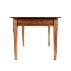 Swedish Antique Oak Kitchen Table with Two Sided Drawers