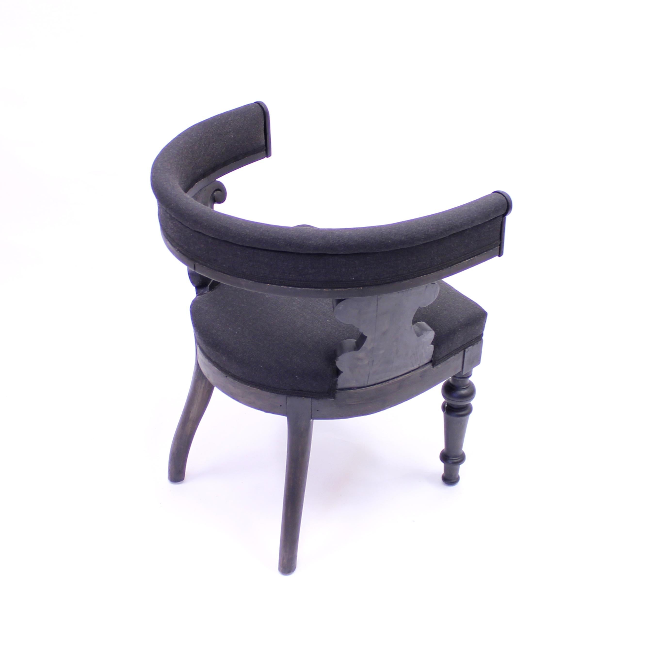 Swedish Antique Oak Klismos Chair, Late 19th Century 6