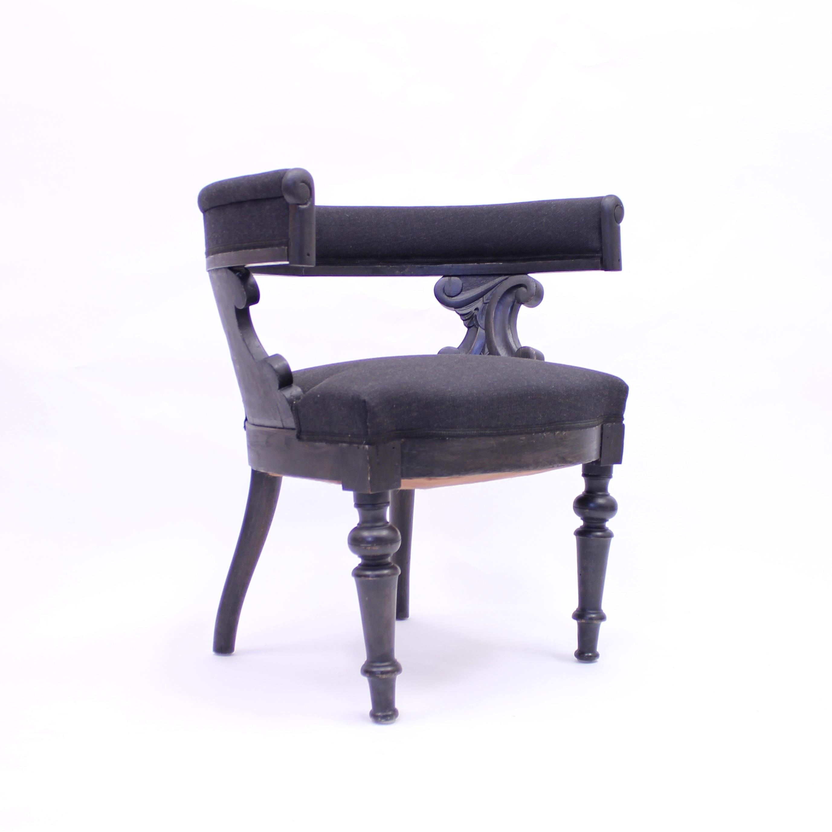 Swedish Antique Oak Klismos Chair, Late 19th Century 2