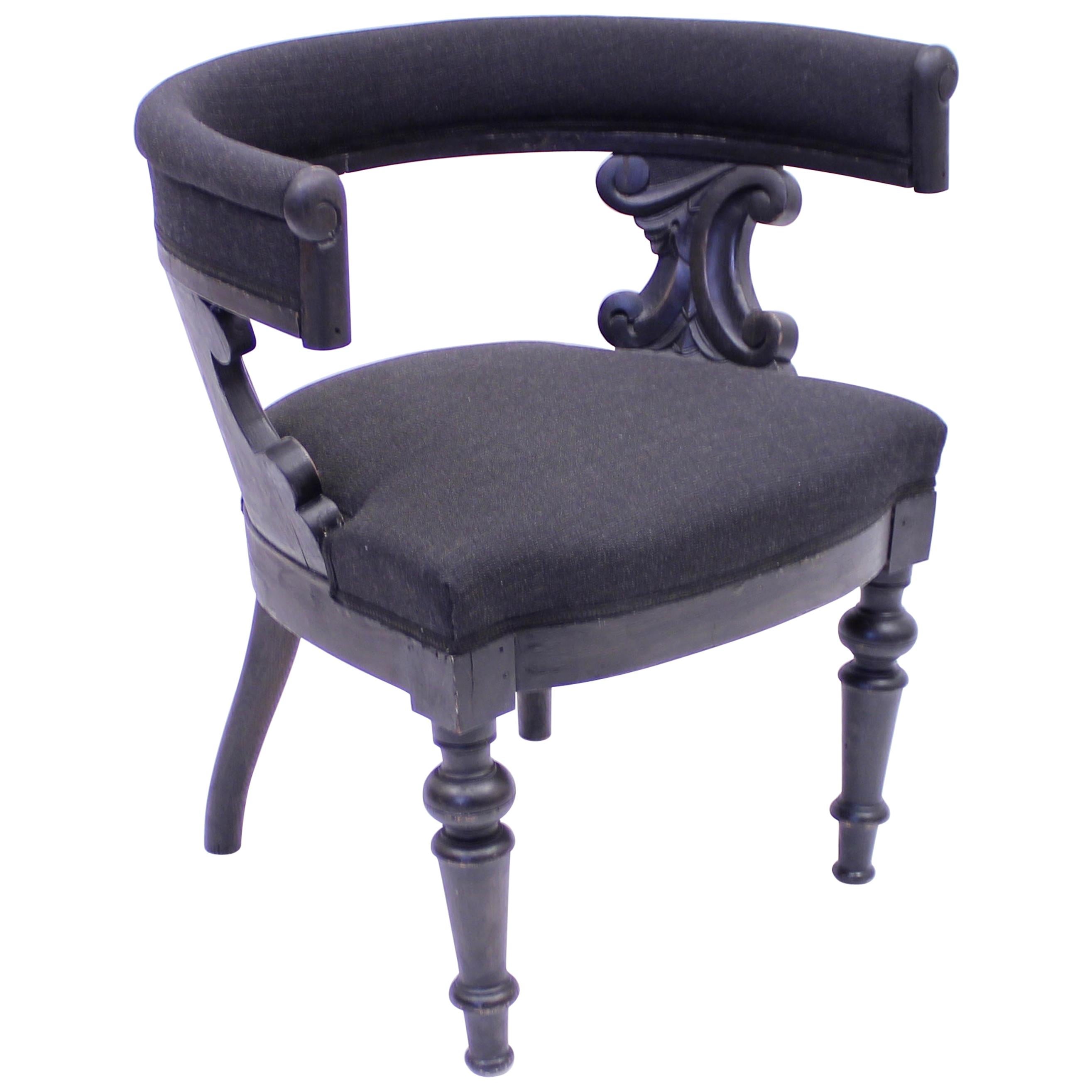 Swedish Antique Oak Klismos Chair, Late 19th Century