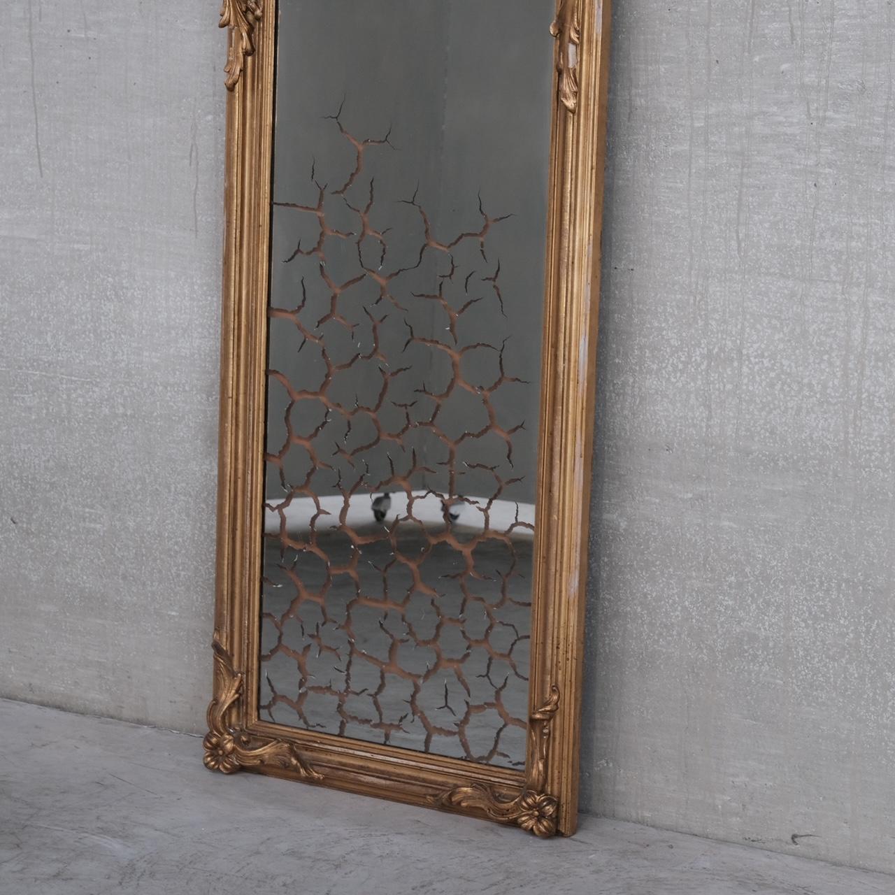 Early 20th Century Swedish Antique Rococo Style Tall Pier Mirror For Sale