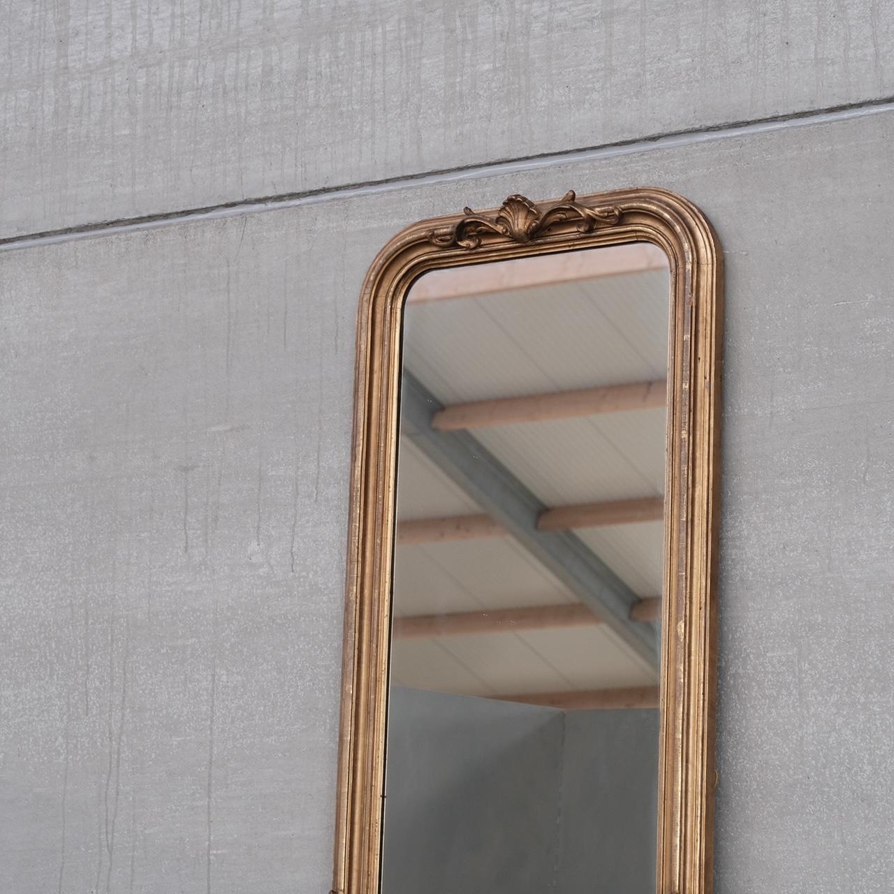 Glass Swedish Antique Rococo Style Tall Pier Mirror For Sale