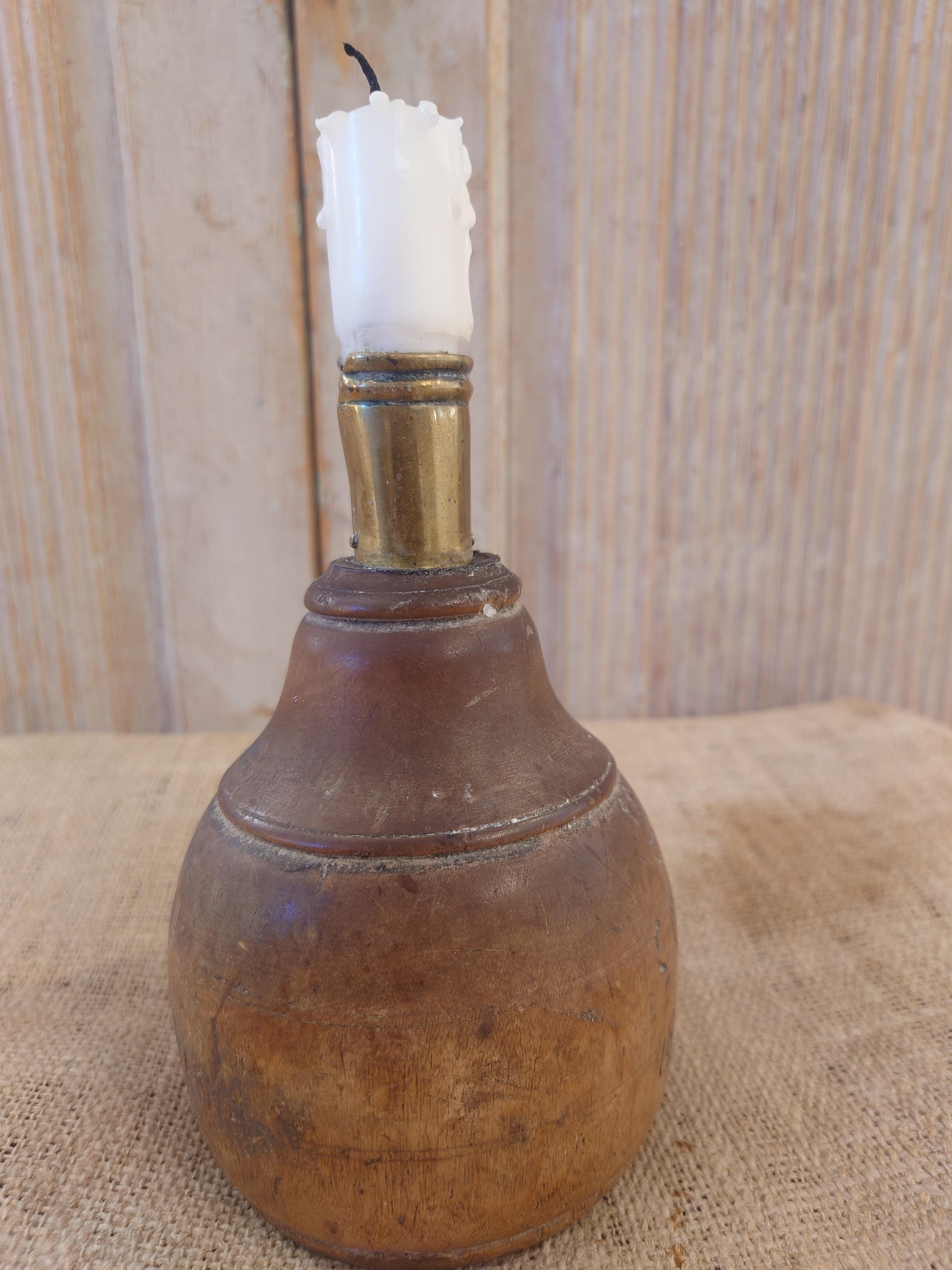 Hand-Crafted Swedish antique rustic genuine Candlestick Holder 19th century dated 1827 For Sale