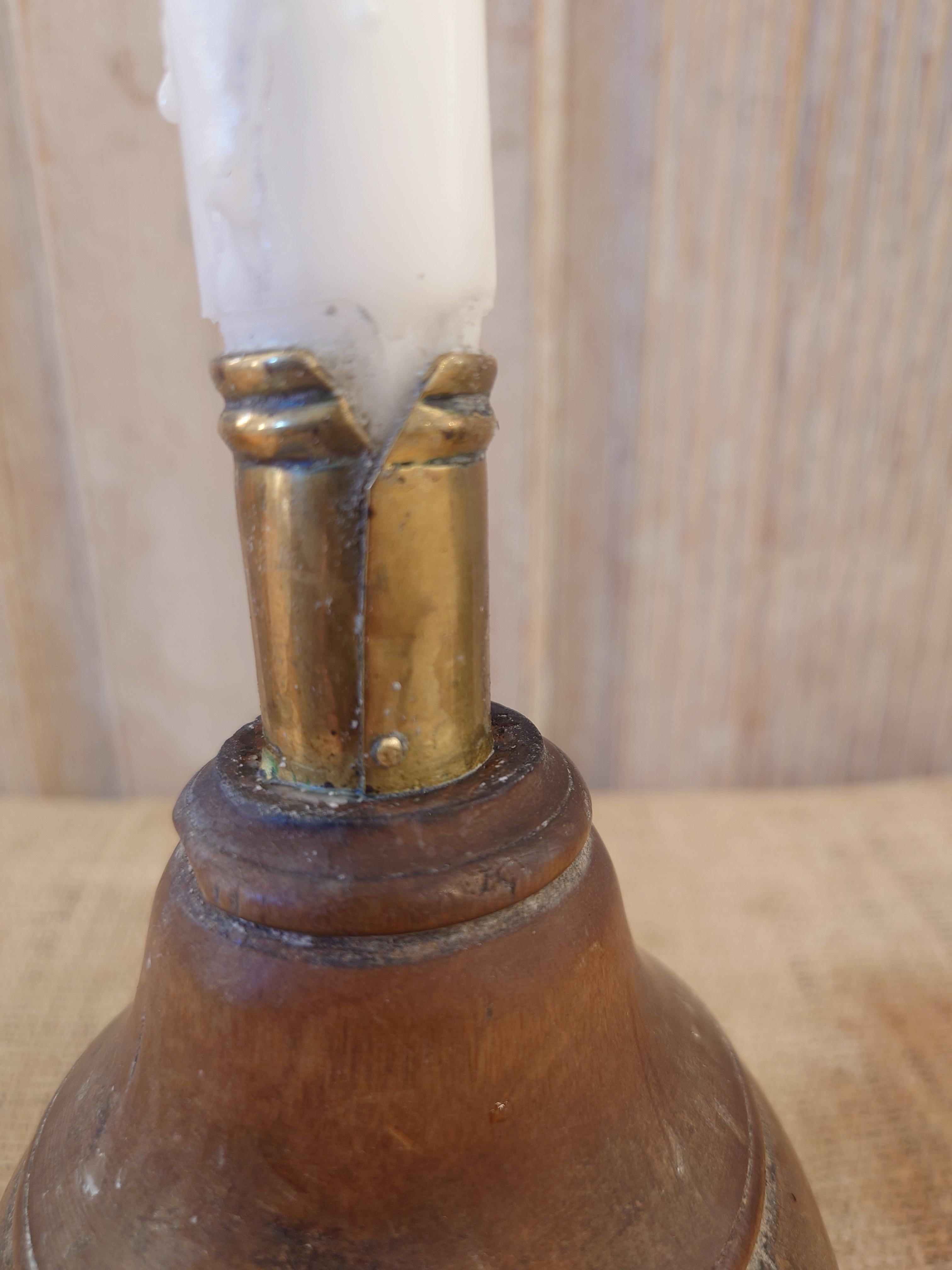 Early 19th Century Swedish antique rustic genuine Candlestick Holder 19th century dated 1827 For Sale