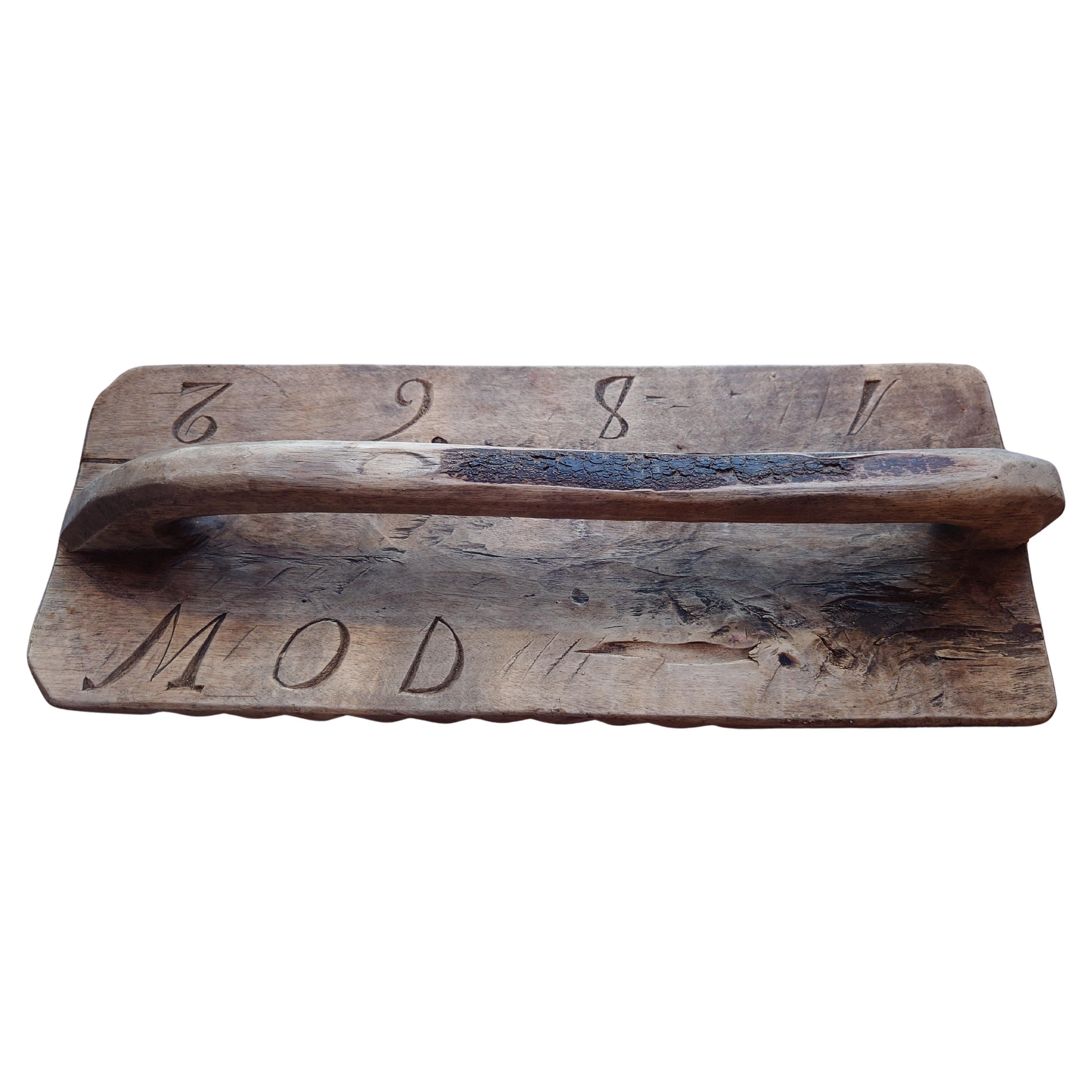 Swedish antique  rustic genuine folk Art Washing  board dated  1862