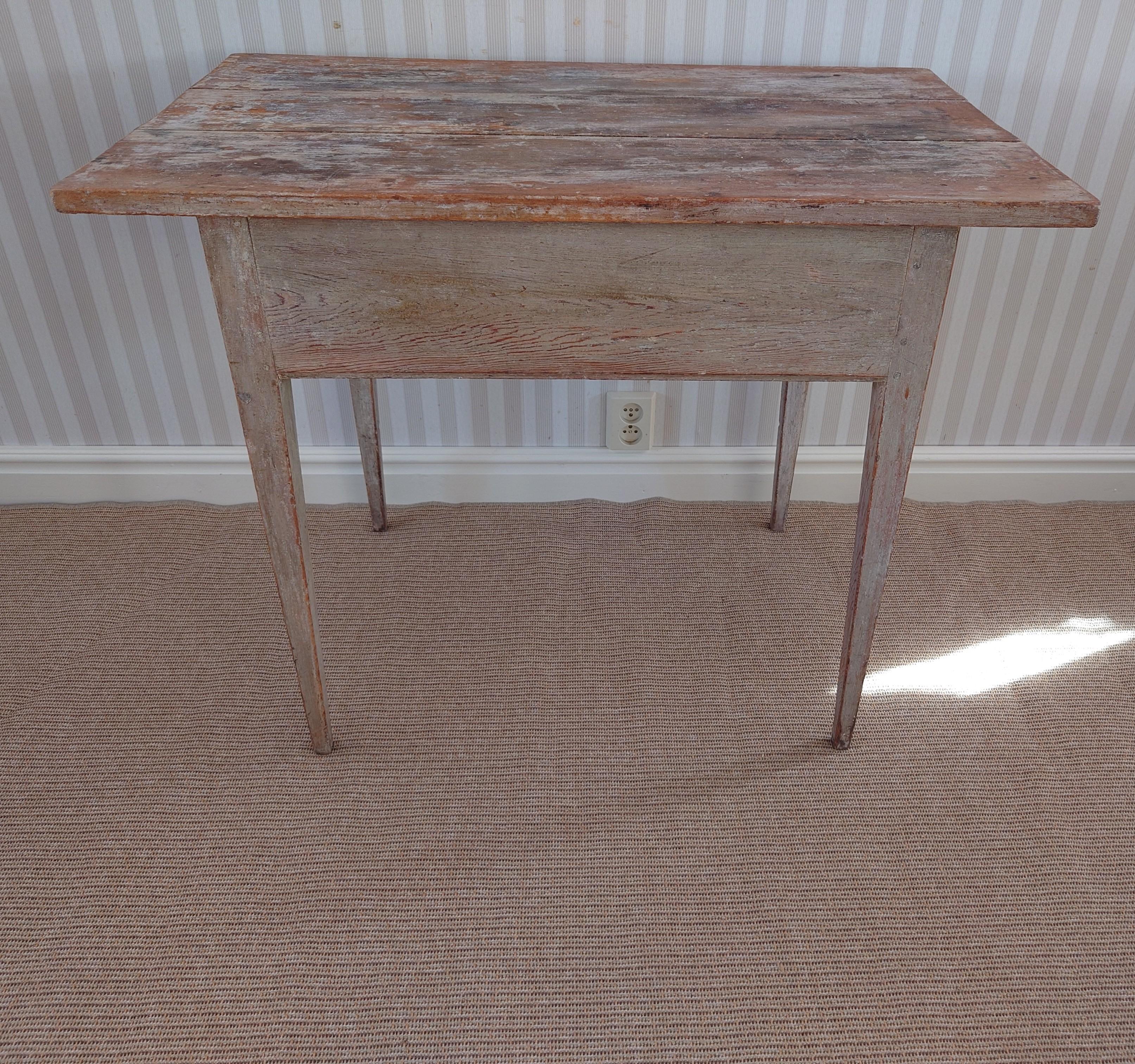 Swedish antique  rustic genuine  Gustavian Table with original paint For Sale 1