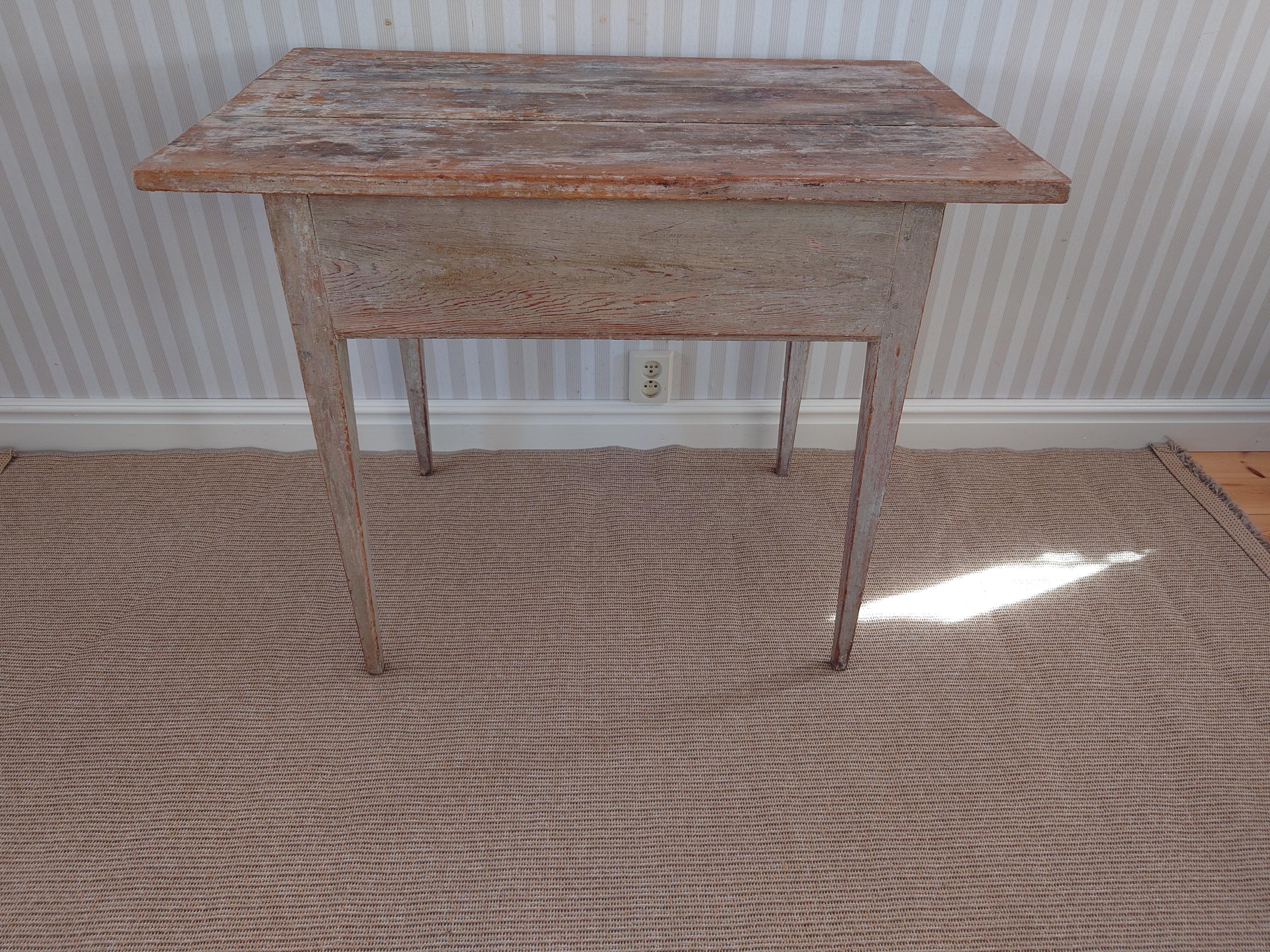 Swedish antique  rustic genuine  Gustavian Table with original paint For Sale 2