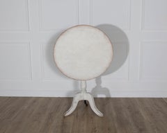 Antico tavolo svedese a ribalta con vernice bianca originale, circa 1880