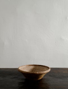 Swedish Antique Wabi Sabi Stoneware Ceramic Bowl Produced in Sweden, 1700s
