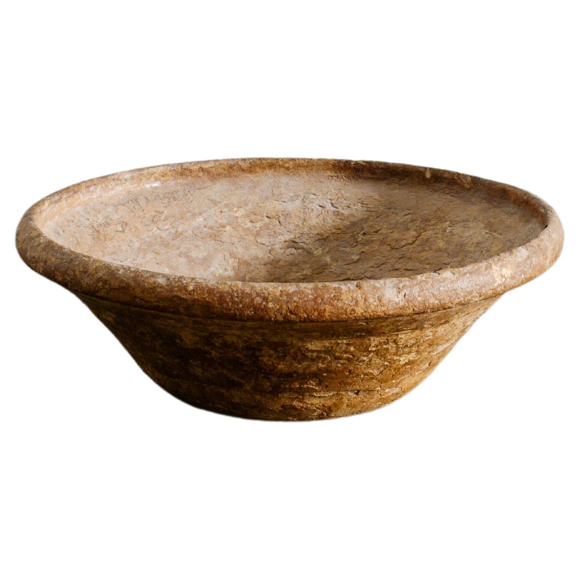 Swedish Antique Wabi Sabi Stoneware Ceramic Bowl Produced in Sweden, 1700s