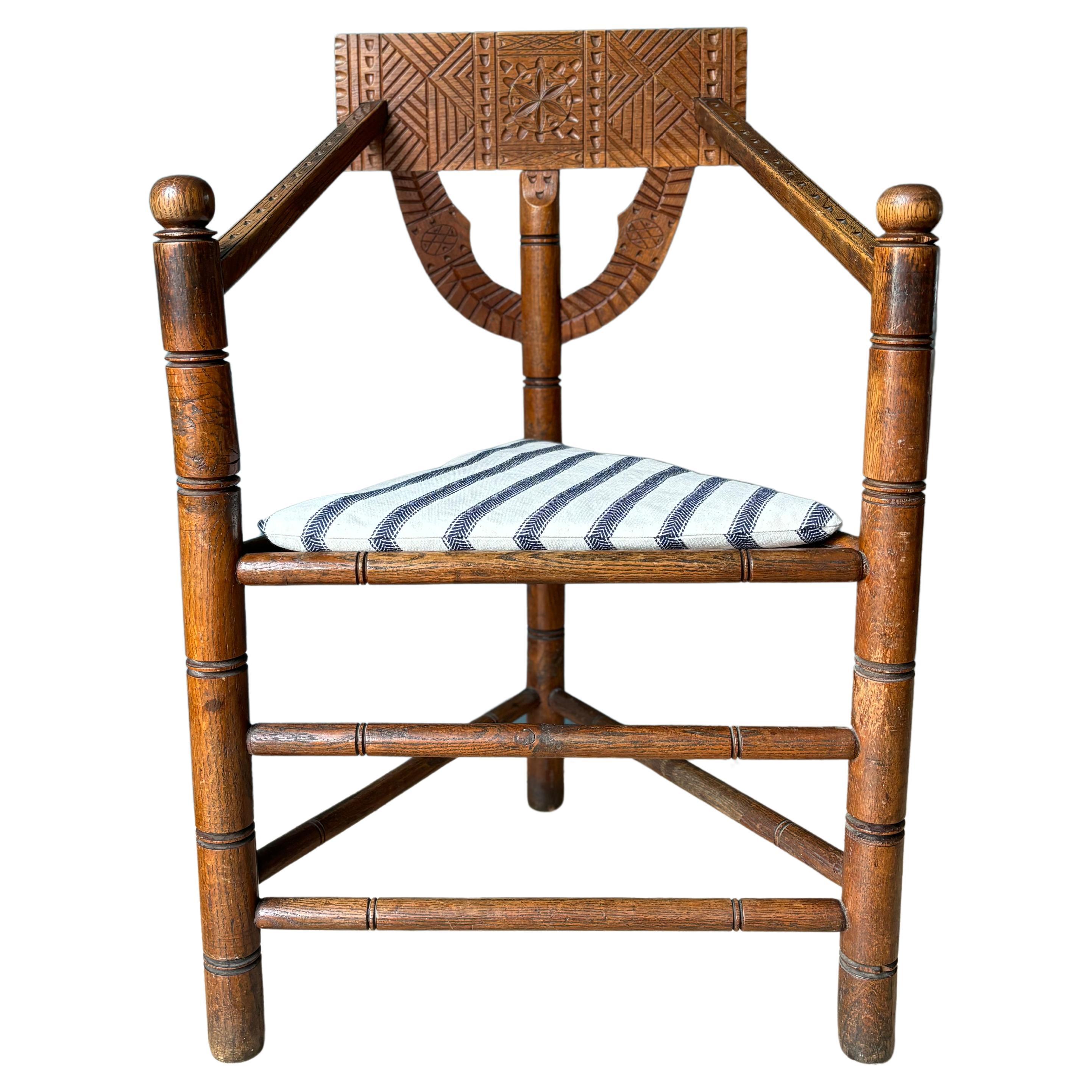 Swedish Antique Wooden "Monk" Chair, Early 1900s For Sale
