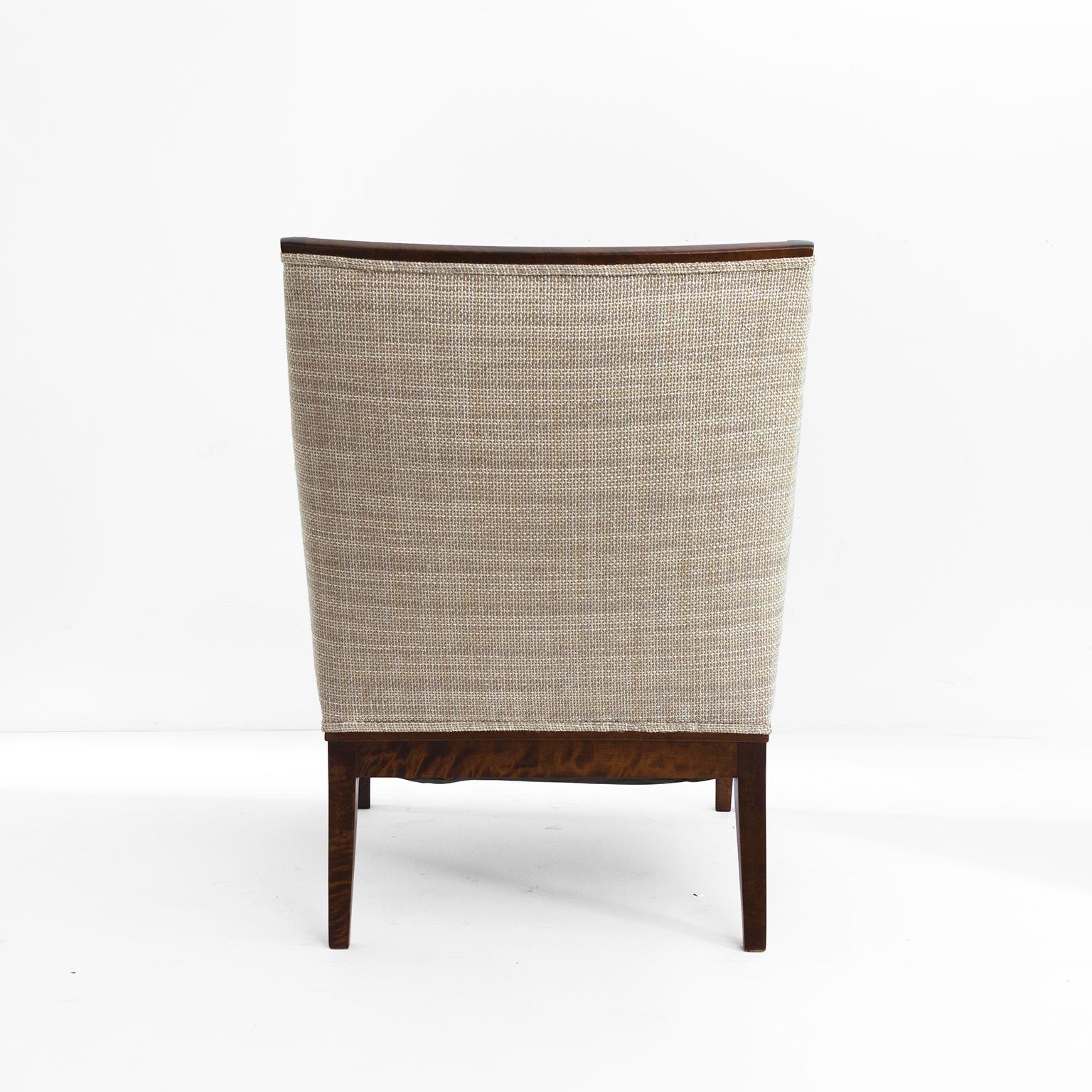 Fabric Swedish Armchairs in Stained Solid Birch, by SFM Bodafors, circa 1930 For Sale