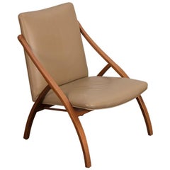 Swedish Armless Sculpted Lounge Chair