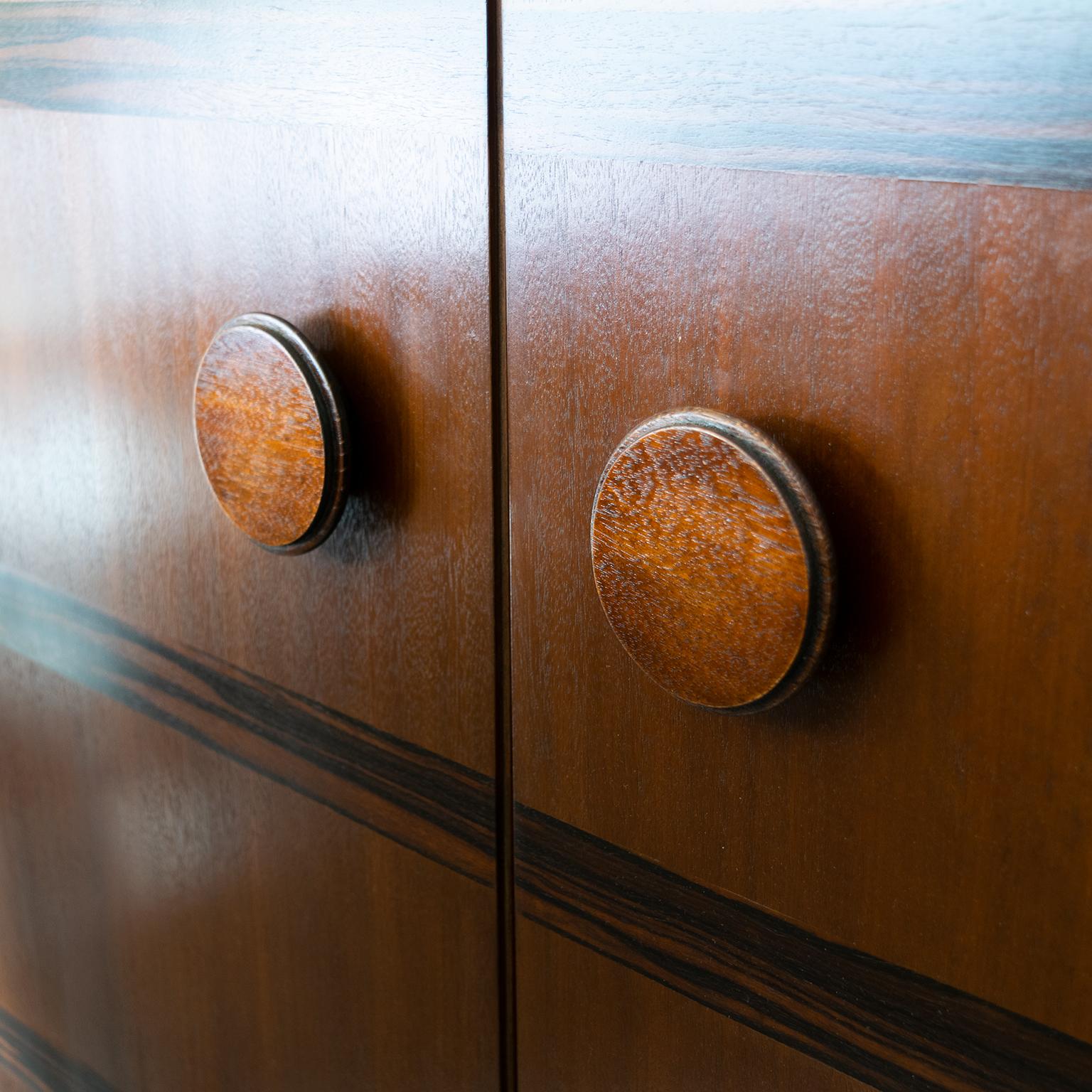 Swedish Art Deco 2-Door Cabinet Veneered in Mahogany and Palisander Ebony 2