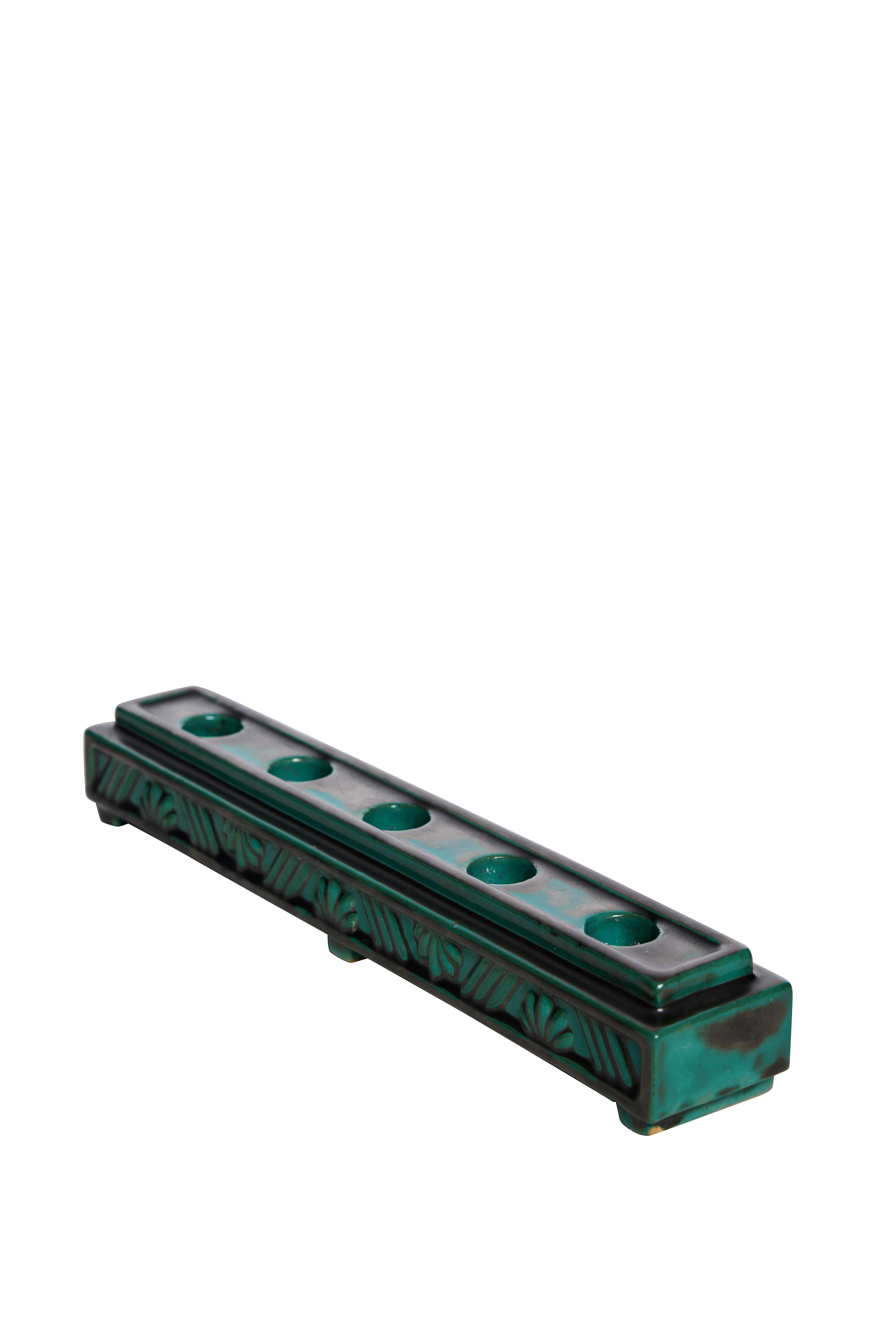 Art Déco Portacandele svedese Art Deco di S:t Eriks, smalto all'ossido di rame, anni '30 in vendita