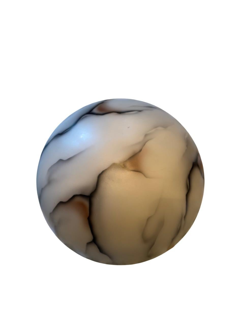 Lámpara colgante sueca art déco de cristal de alabastro con detalles de cuerda dorada, 19 Sueco en venta