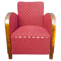 Swedish Art Deco Antique Armchair Early 20th Century Golden Birch Bentwood Arms